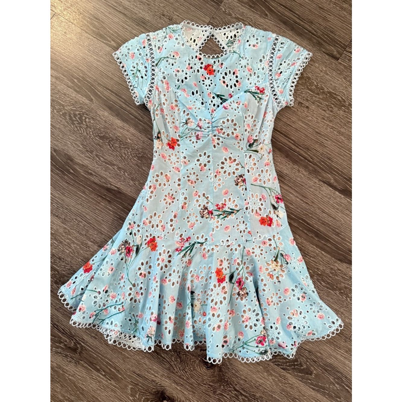 Aijek Sydney Broderie Short Sleeve Dress